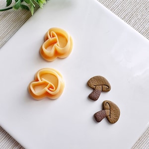 Pilz Ausstechform Set - Präge Spiegel Paar Ausstechformen für Polymer Clay