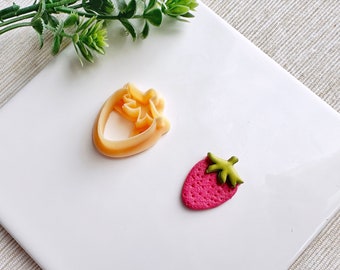 Strawberry Spring Clay Cutter, Berry Shaped Embossing Polymer Clay Cutter, Cookie & Fondant Cutter, Cutter for Polymer Clay