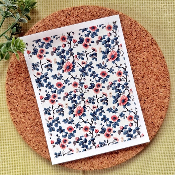 Vintage Garden Floral Water Soluble Transfer Paper for Polymer Clay – 3.9x5 in (10x12.7 cm)