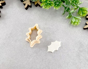 Emporte-pièce pour Noël Holly Leaf, emporte-pièce en pâte polymère pour les fêtes, emporte-pièces pour biscuits et fondant, emporte-pièces hiver pour pâte à modeler