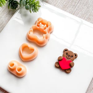Teddy Bär mit Herz Clay Cutter Set für Polymer Clay | Valentinstag 2025 Kollektion