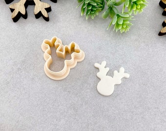 Christmas Reindeer Polymer Clay Cutter, Embossing Polymer Clay Earring Cutter, Cookie & Fondant Cutter, Winter Cutter with Deer