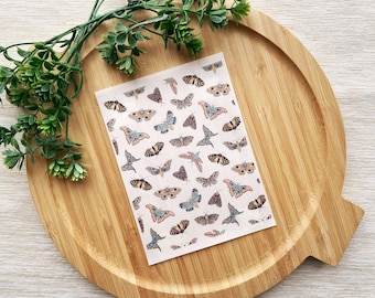 Colored Butterflies Clay Transfer Sheet, Water Soluble Transfer Paper, Polymer Clay Image Transfers