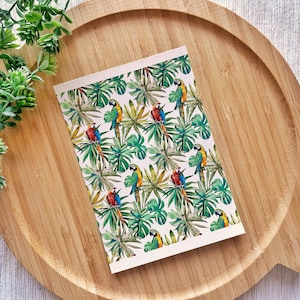 Feuille de transfert perroquets en argile polymère : design tropical d&#39;été