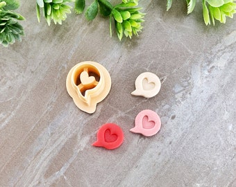 Wykrawacz do gliny w kształcie serca z dymkami, wykrawacz do gliny polimerowej w kształcie serca, wykrawacz do ciasteczek i fondantu, wykrawacz do gliny na Walentynki