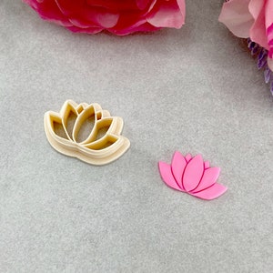 Lotus Flower Clay Cutter, Floral Earring Polymer Clay Cutter, Cookie & Fondant Cutter, Lotus Cutter for Clay