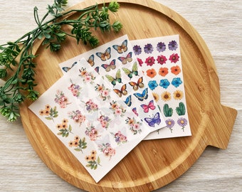 Multiple Patterns Clay Transfer Sheet Set of 3, Water Soluble Transfer Paper, Polymer Clay Image Transfers, Floral & Butterfly Patterns