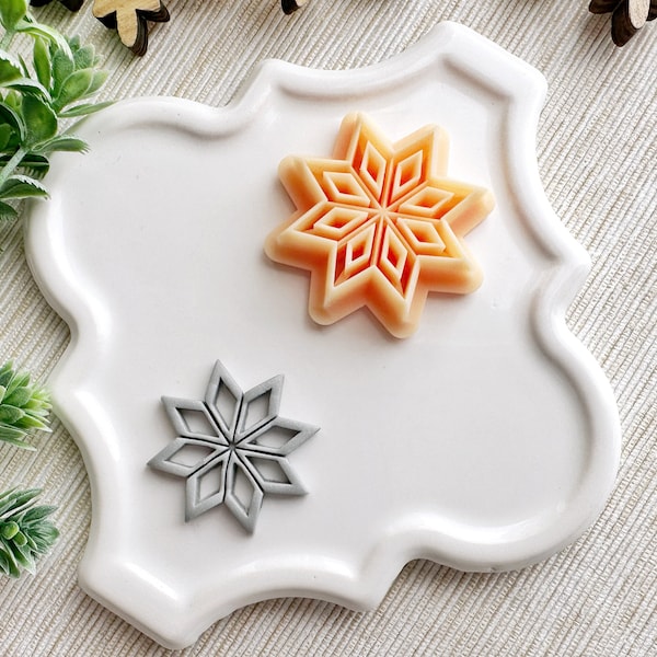 Cutout Pointy Snowflake Christmas Clay Cutter, Polymer Clay Cutter for Christmas, Winter Cutters for Clay