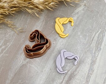 Snake Moon Clay Cutter with Stamp, Embossing Wrapped Snake Polymer Clay Cutter, Cookie & Fondant Cutter | SunflowerBlossomsB Collab