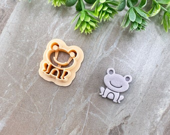 Frog Clay Cutter, Animal Polymer Clay Cutter, Cookie & Fondant Cutter, Embossing Frog Cutter for Clay