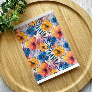 Vibrant Spring Flowers Floral Clay Transfer Sheet, Water Soluble Transfer Paper, Polymer Clay Image Transfers