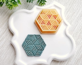 Embossing Hexagon Clay Cutter, Embossing Polymer Clay Cutter, Detailed Embossing Cutter for Clay