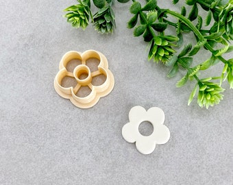 5 Petal Daisy Donut Clay Cutter, Floral Earring Polymer Clay Cutter, Cookie & Fondant Cutter, 5 Petals Donut Flower Cutter for Clay