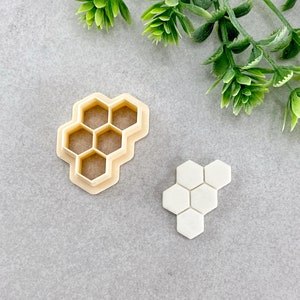 Honeycomb Clay Cutter – Hexagon Embossing Cutter for Polymer Clay Earrings