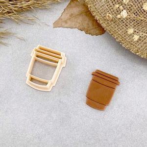 Takeaway Coffee Cup Fall Clay Cutter, Polymer Clay Earring Cutter, Jewellery & Cookie Cutter, Autumn Cosy Cup Shaped Cutter for Clay