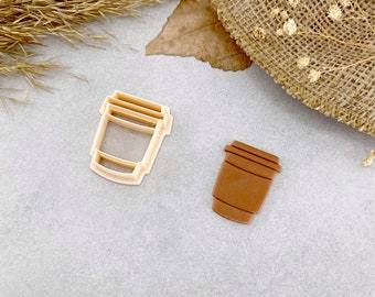 Takeaway Coffee Cup Fall Clay Cutter, Polymer Clay Earring Cutter, Jewellery & Cookie Cutter, Autumn Cosy Cup Shaped Cutter for Clay