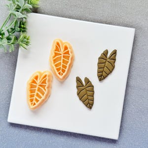 Sommar Alocasia Blad Polymer Clay Cutter, Tropiska Växter Lövverk Smyckesverktyg