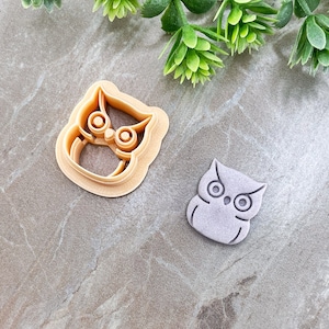 Owl Clay Cutter, Animal Polymer Clay Cutter, Cookie & Fondant Cutter, Embossing Owl Cutter for Clay
