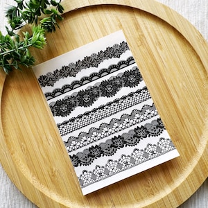 Lace Border Clay Transfer Sheet, Water Soluble Transfer Paper, Polymer Clay Image Transfers