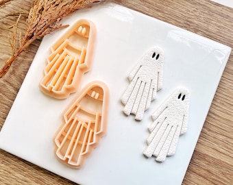 Spooky Ghost Clay Cutter: Halloween Polymer Clay Earrings - 2 Inch