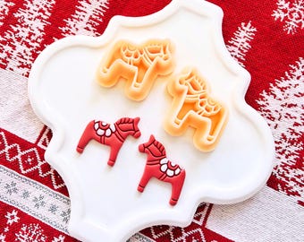 Dala Horse Clay Cutter Mirror Set – Scandinavian Nordic Horse Polymer Clay Tools for Earrings – 1, 1.25, 1.5 Inch