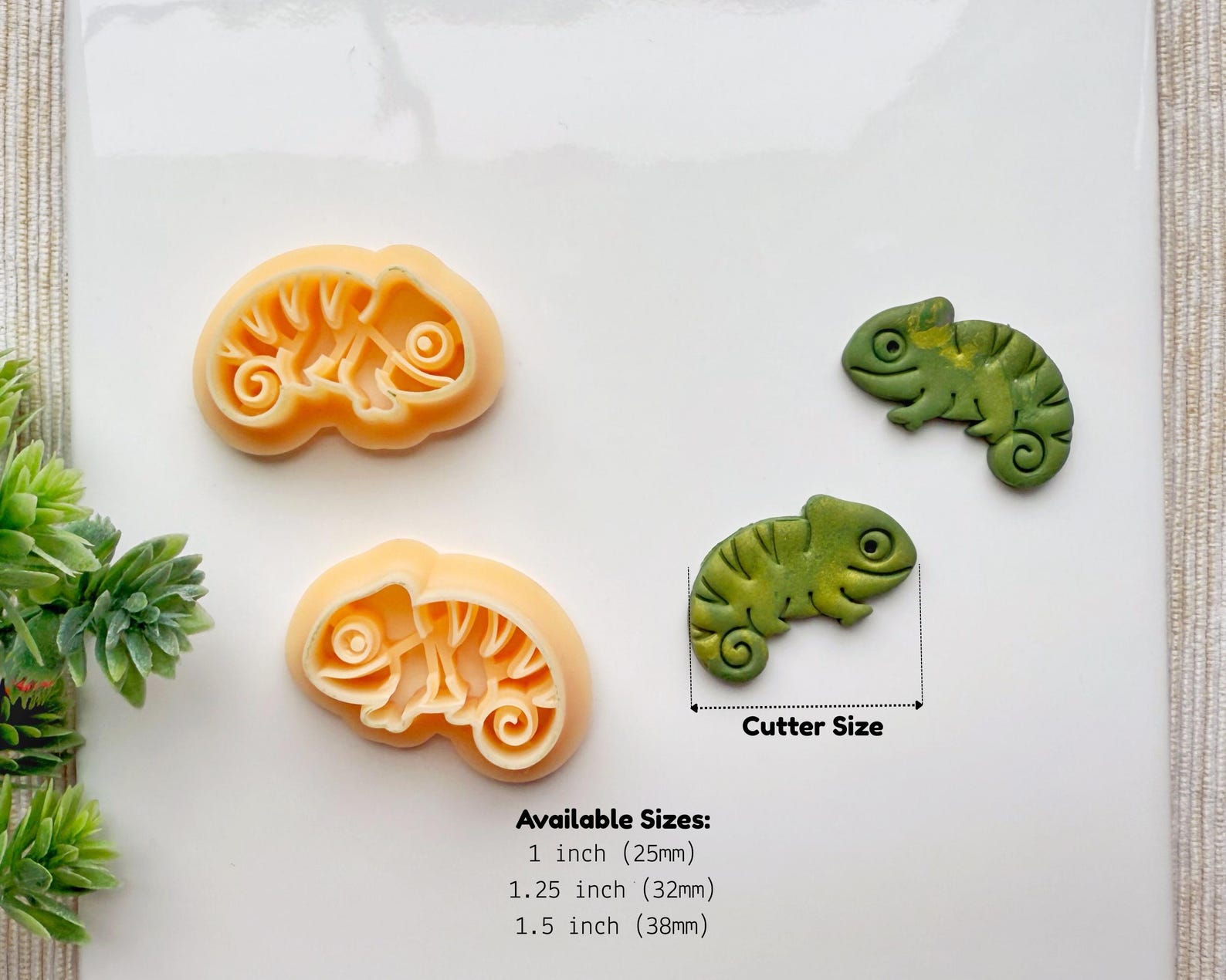 Chameleon Polymer Clay Cutter Set – Mirrored Jungle Animal Cutters for ...