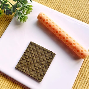 Circles Texture Roller for Polymer Clay – Modern Geometric Pattern