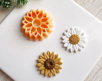 Sunflower or Daisy Spring Clay Cutter, Polymer Clay Cutter for Spring, Floral Cutters for Clay