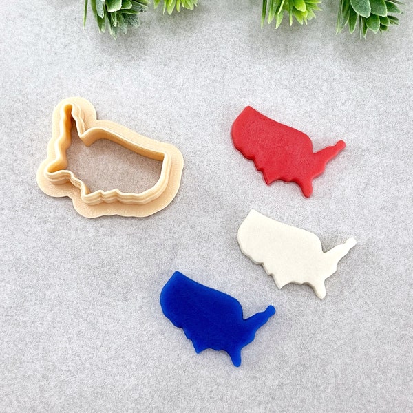 US Map Outline Clay Cutter, 4th of July Clay Cutter, USA Country Map Polymer Clay Cutter, Cookie & Fondant Cutter