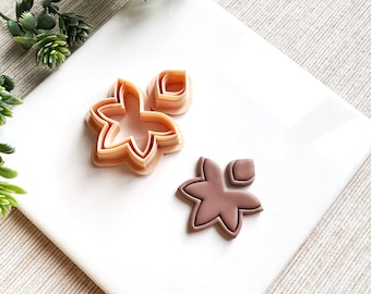 5 Petal Drop Dangle Clay Cutter – Floral Embossing Cutter for Polymer Clay Earrings