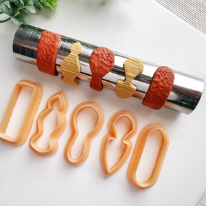 Huggie-oorbellen polymeerklei uitsteker, Huggie uitstekers met omtrekvormen, Clay Huggie oorbel uitstekers