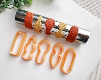 Huggie Earrings Polymer Clay Cutter, Huggie Cutters with Outline Shapes, Clay Huggie Earring Cutters