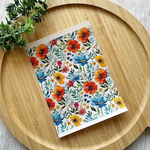 Spring Wildflowers Floral Clay Transfer Sheet, Water Soluble Transfer Paper, Polymer Clay Image Transfers