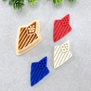 USA Flag Shield Clay Cutter, 4th of July Clay Cutter, Star and Lines Flag Polymer Clay Cutter, Cookie & Fondant Cutter