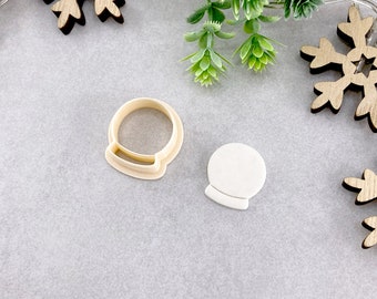 Snow Globe Christmas Clay Cutter, Glitter Globe Polymer Clay Cutter, Cookie & Fondant Cutter, Winter Cutters for Clay