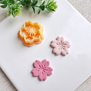 Sakura Flower Spring Clay Cutter, Floral Cherry Blossom Embossing Polymer Clay Cutter, Cookie & Fondant Cutter, Cutter for Polymer Clay