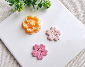 Sakura Flower Spring Clay Cutter, Floral Cherry Blossom Embossing Polymer Clay Cutter, Cookie & Fondant Cutter, Cutter for Polymer Clay