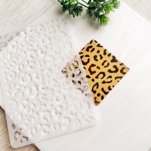 Leopard Print Clay Stencil Sheet, Reusable Polymer Clay Stencil for Texture, Animal Print Stencil