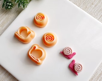 Embossing Snail Spring Clay Cutter Set of 4, Polymer Clay Cutter for Spring, Animal Cutters for Clay