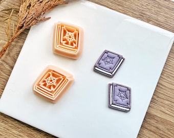 Spellbook Clay Cutter: Witchy Halloween Earrings, Polymer Clay Tool