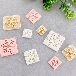 Snowflake Clay Stamp, Embossing Polymer Clay Stamp, Soap, Ceramics, Cookie & Fondant Stamp, Christmas Winter Snowflake Embosser Stamp | 11R