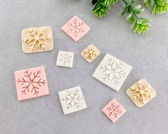 Schneeflocke Tonstempel, Prägung Polymer Clay Stempel, Seife, Keramik, Keks & Fondant Stempel, Weihnachten Winter Schneeflocke Embosser Stempel | 11R