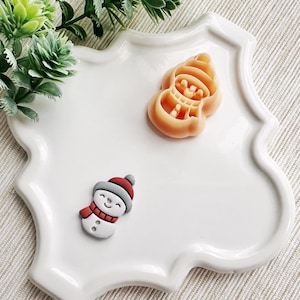 Cute Snowman Christmas Clay Cutter, Polymer Clay Cutter for Christmas, Mirrored Clay Cutter, Winter Cutters for Clay