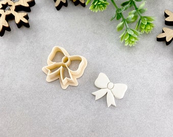 Christmas Bow Clay Cutter, Bow Shaped Embossing Polymer Clay Cutter, Cookie & Fondant Cutter, Winter Cutters for Clay