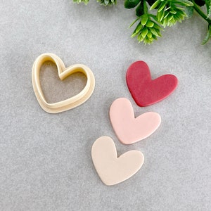 Handdrawn Heart Valentine&#39;s Day Clay Cutter, Organic Heart Shaped Polymer Clay Cutter, Cookie & Fondant Cutter, Valentines Clay Cutter