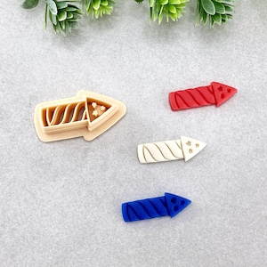 Fireworks Rocket Clay Cutter, 4th of July Clay Cutter, Embossed Rocket Polymer Clay Cutter, Cookie & Fondant Cutter