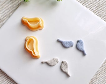 Birds Spring Clay Cutter Set, Bird Shaped Embossing Polymer Clay Cutter, Cookie & Fondant Cutter Set of 2 with Mirror