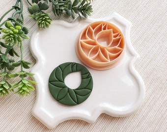 Lotus Flower Donut Spring Clay Cutter, Embossing Polymer Clay Cutter, Detailed Embossing Floral Cutter for Clay