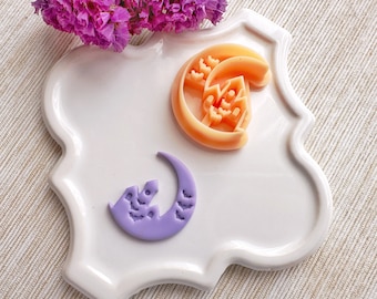 Haunted House Moon Clay Cutter, Spooky Halloween Clay Cutter, Halloween Bat Cutter for Halloween, Fall Clay Cutters