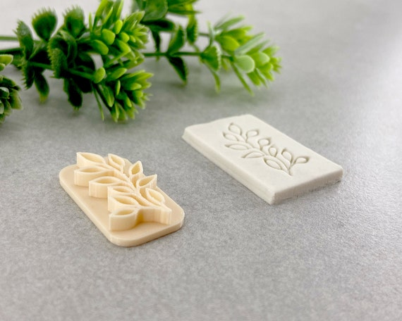 Polymer Clay Stamps Leaf Branch Embossing Botanical Stamps Leaves